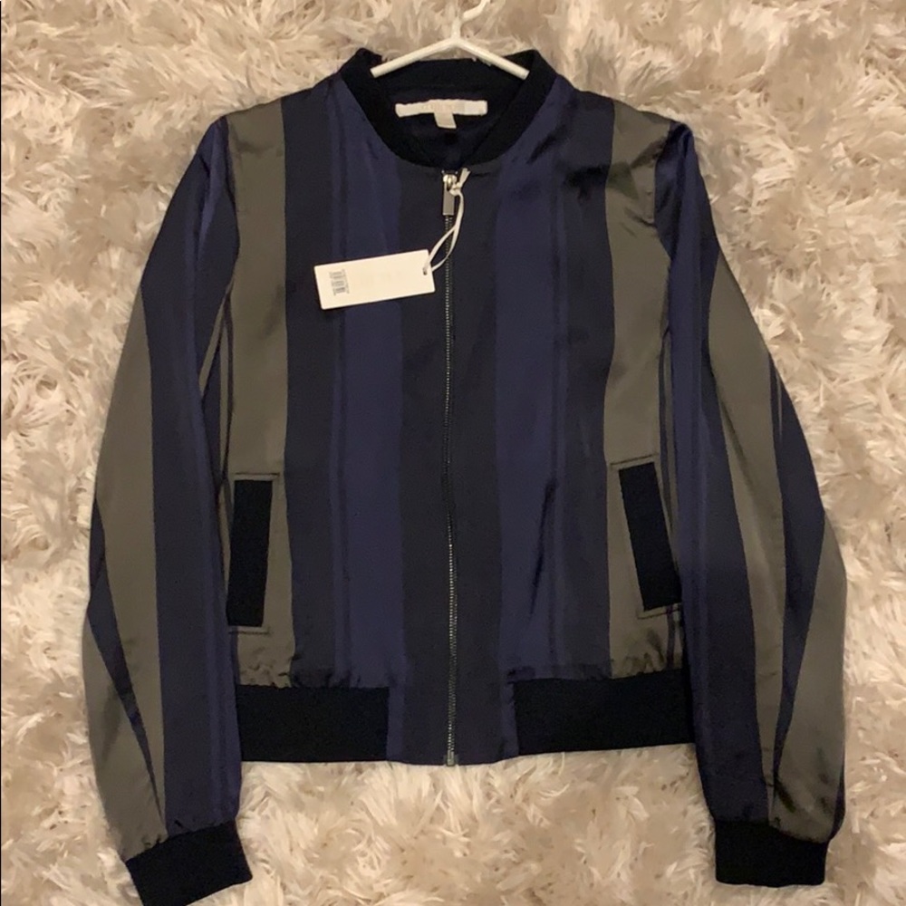 Silk blend bomber jacket